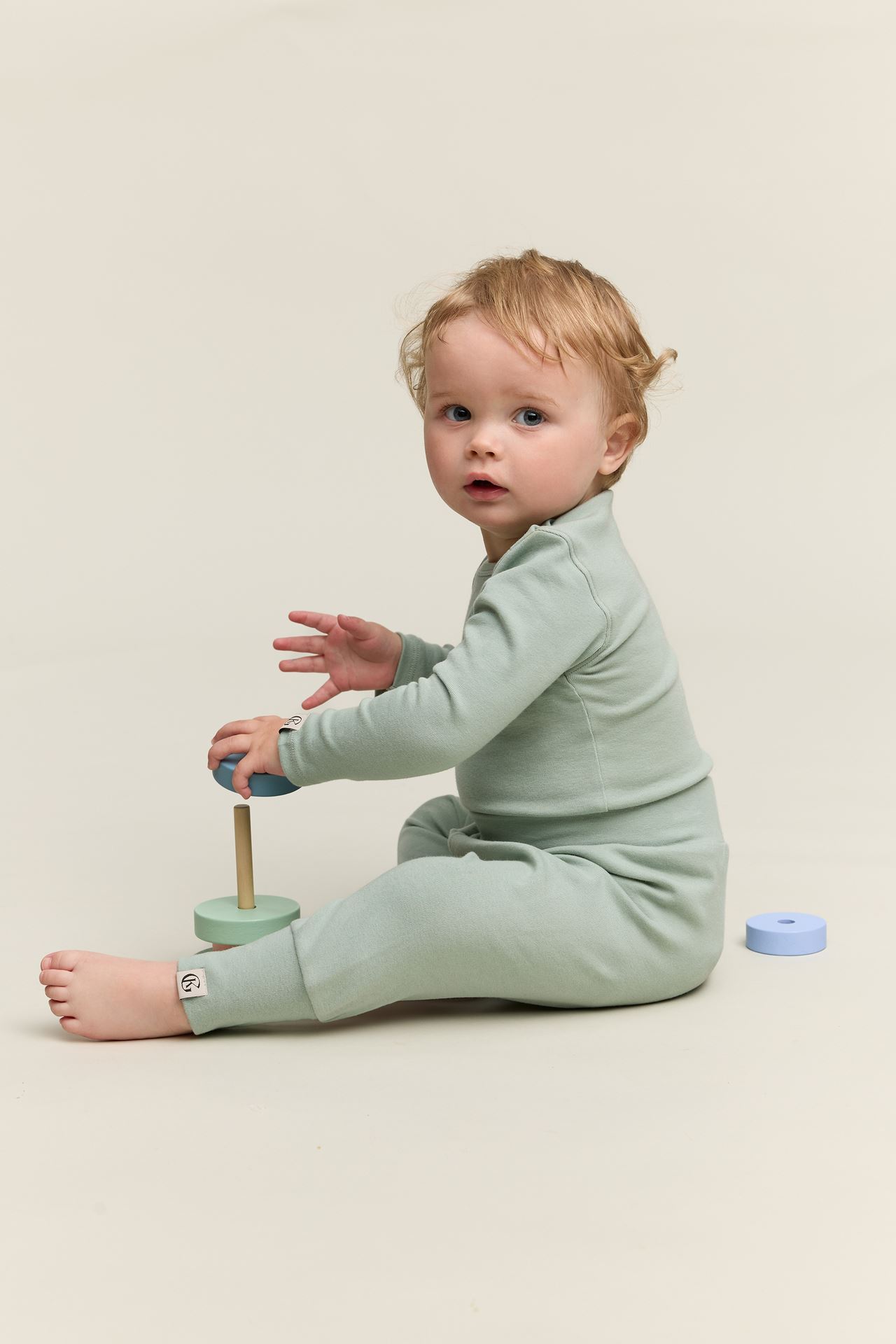 Gullkorn Villvette Baby Bukse Grågrønn