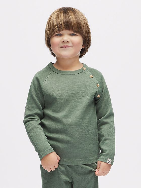 Gullkorn Villvette Ull Longsleeve Tåkegrønn