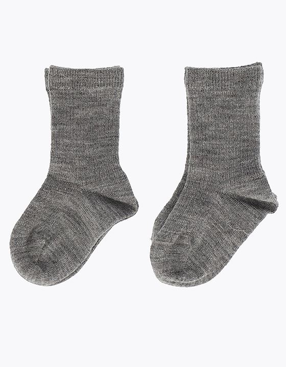 Gullkorn Basic Tynn Ullsokk 2pk Gråmelert