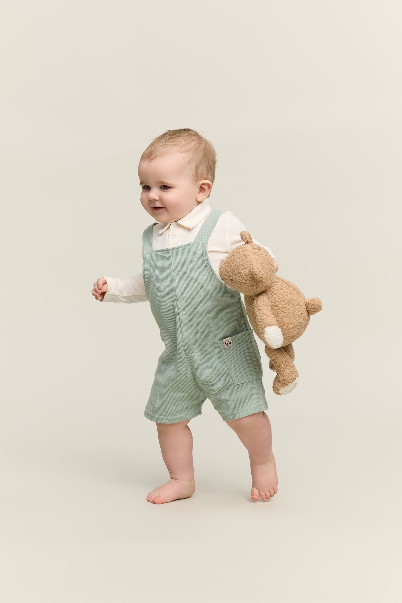 Gullkorn Basal Baby Shorts Grågrønn