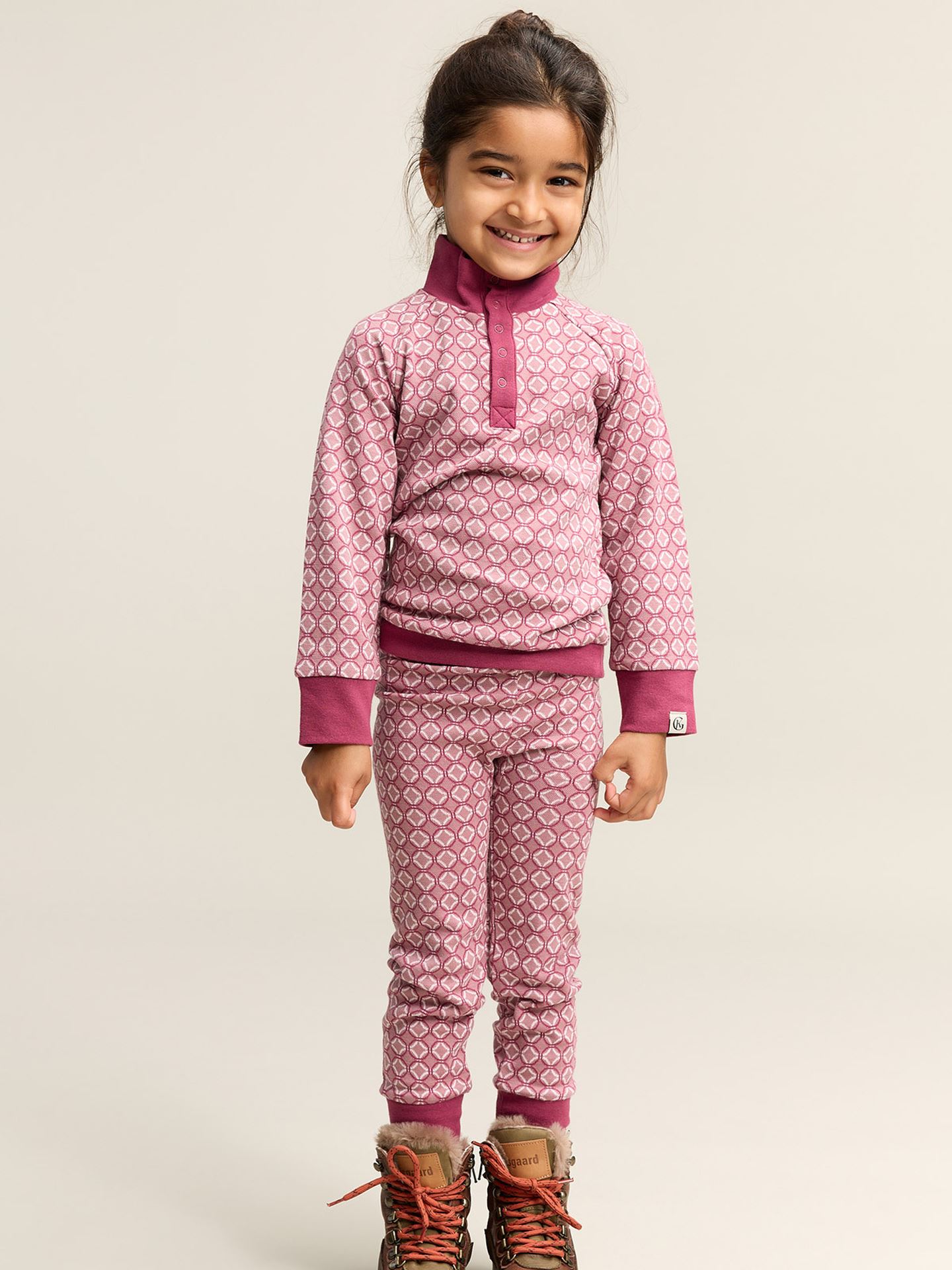 Gullkorn Axi Jacquard Longs Støvrosa (P)